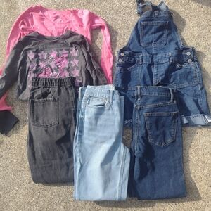 The Children's Place Kids Denim Jeans and Overalls Set